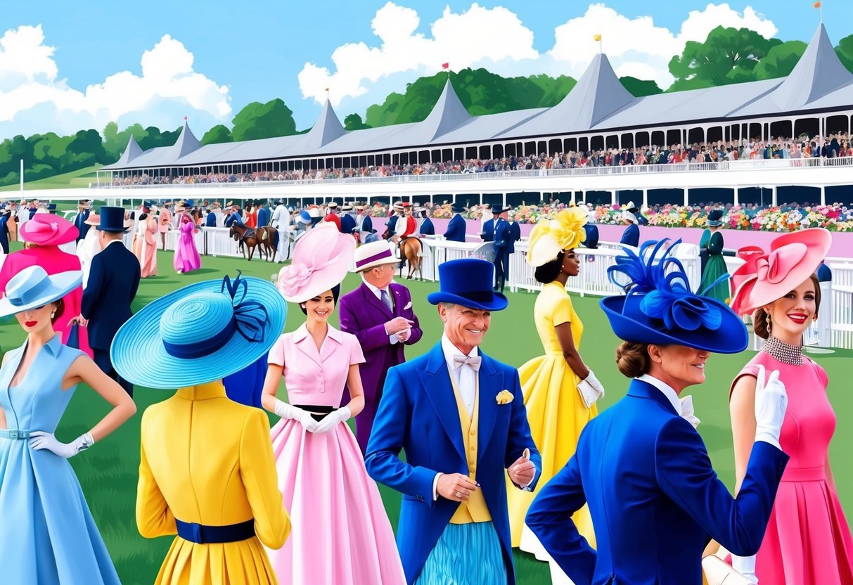 Elegant hats and colorful dresses fill the grandstands at Royal Ascot 2025, as racegoers enjoy a day of high fashion and horse racing