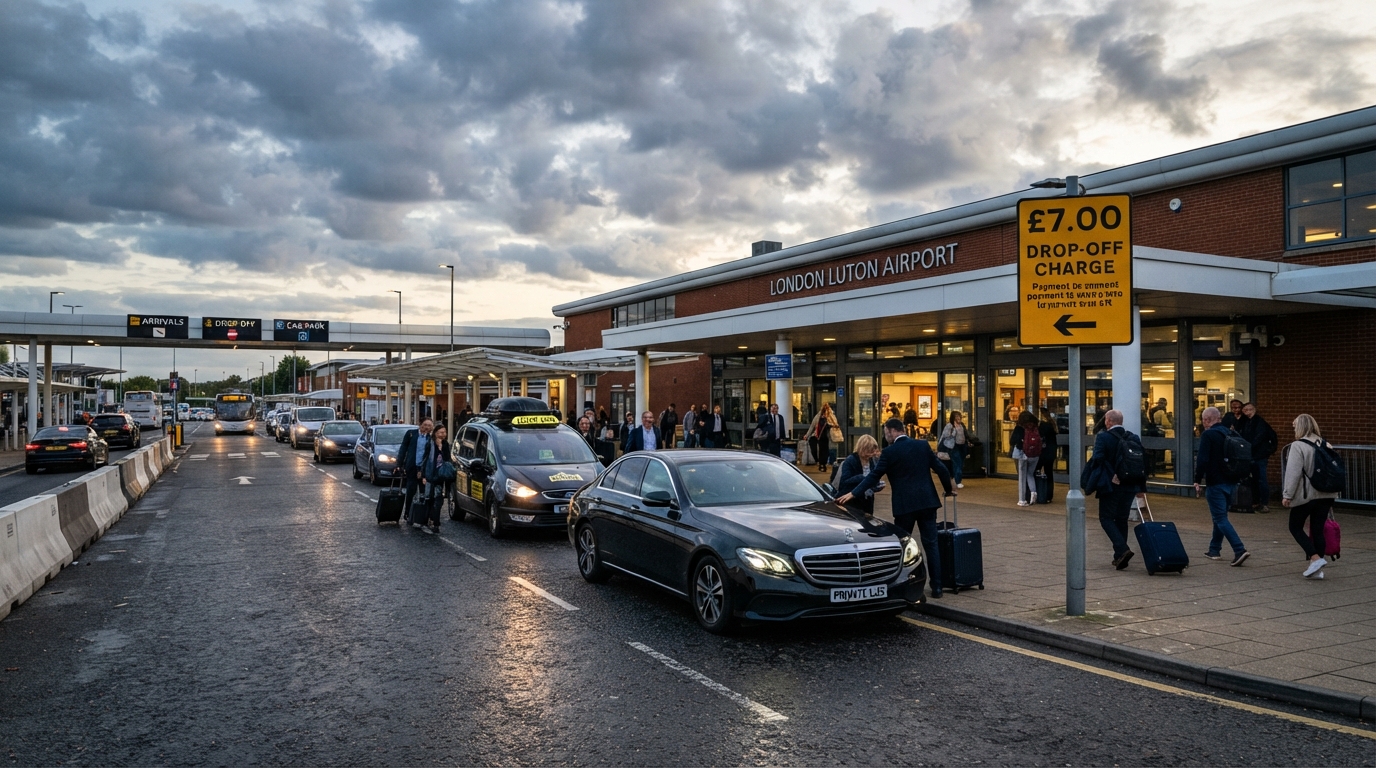 Luton airport transfers: the difference between luxury and budget fleets 6 Airport drop off area